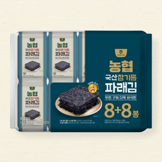농협 100 국산 광천 파래김 4g 16봉(8+8) 세트, 1세트(16봉)