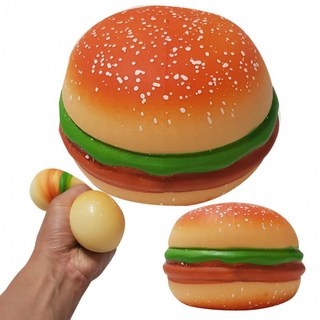 햄버거 스퀴시 주물럭 모찌 푸쉬팝버블 음식모형 슬라임 말랑이 지압 손운동 촉감놀이 팝잇 어린이날선물, 상세페이지 참조, 1개