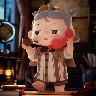 Heyone 黑玩 呆呆偵探黛西古堡密案系列公仔盒玩 潮玩 小眾玩具擺件, 1個, 隱藏款-偵探專家，需下標10次