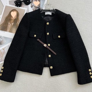 유니픽 여성 가을겨울 클래식 울 자켓 금색 버튼 디자인djz