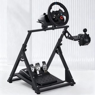 方向盤支架 賽車架 折疊式遊戲賽車椅模擬器支架 適用羅技g29 g923 moza nlr ps5, 1個, 25版-F906型丨第三代加強面板-專業款, 黑色