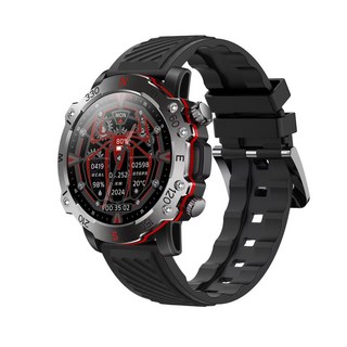 다기능 스마트워치 야외 운동 심박수 모니터링 초등학생 통화 손목시계 초강력 항속 방수 웨어러블밴드 스마트워치(생활의 각종 모니터링 수요를 만족시키다.), 블랙 실리콘 스트랩