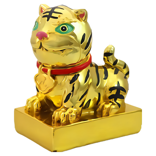 六代虎爺公仔 虎爺將軍公仔 黑虎將軍公仔 金虎爺公仔擺飾 虎爺模型公仔, 1個