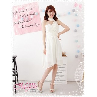瑪嘉妮Majani 甜美氣質宴會約會綁帶式小禮服 伴娘服 M L XL 零碼出清