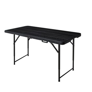 可折疊四段高度調整露營桌 寬敞桌面易攜帶 堅固耐用, 黑色