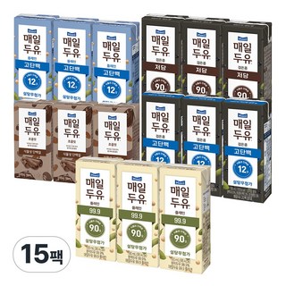 매일유업 매일두유 고단백 3 99.9 3 검은콩 3 초콜릿 3 고단백검은콩 3, 190ml