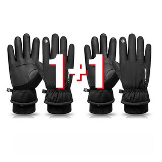 1+1 히트맥스 3M 겨울 등산 방수 터치스크린 스키 패딩 논슬립 방한 장갑, M, L