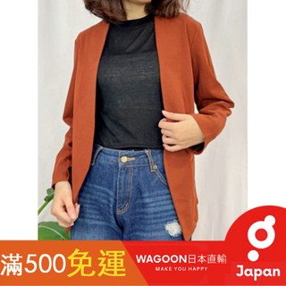 KOBE LETTUCE質感厚雪紡西裝外套 - 磚紅 氣質優雅職場百搭女外套