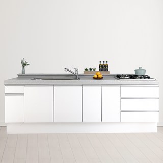 지안데코 인조대리석 싱크대 - 하부장 세트 07 2400A, 무광 화이트, 아티스