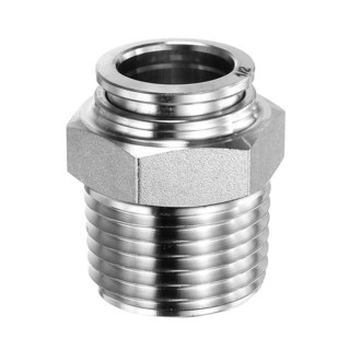 [ 1232668 ] 하펀턴 푸시 투 커넥트 피팅 1.3cm(1/2인치) 튜브 외경 x NPT 나사선 수평 유니온 304 스테인리스 스틸 퀵 공압 액세서리 트레일러 에어 브레이, 1개