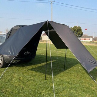 加大款車尾帳篷 天幕 撐桿 三面圍檔 車宿車泊 紗網蚊帳, 黑色