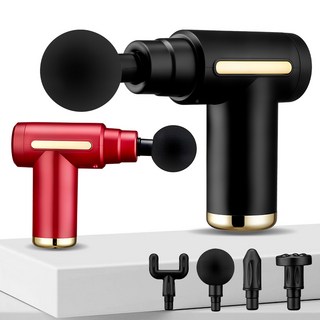 유니콘 액정 미니 무선 전동 마사지 건, 빨간색, BX-720