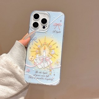 閃粉殼雲臺蠟燭蝴蝶結適用果粉16PM可愛13手機殼iphone17pro保護