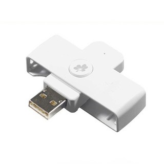 ATake IC晶片隨身型ATM報稅讀卡機，輕巧便攜，隨插即用，支援多種晶片卡, 1個, 白色