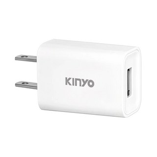 Kinyo豆腐頭充電器，USB充電頭，國際電壓，適用iPhone/安卓手機, 1個, 豆腐頭單孔USB智能充電器