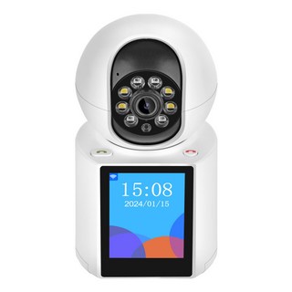 監控攝像頭 雙向視頻 可視頻通話 智能雙光全綵夜視旋轉 1080P高清 移動追蹤 WIFI攝像頭, 英語/美規電源, 1個