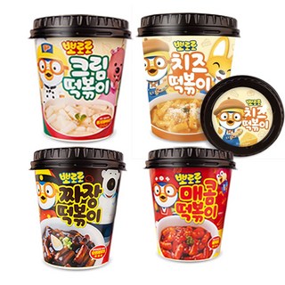 [뽀로로] 짜장1 크림1 치즈1 매콤1 (혼합 4종 4개입) 간편한고 맛있는 어린이 떡복이 추추천, 4개, 115g