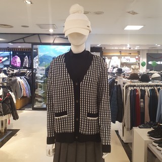 올포유 ALL21 여성 체크 자가드 가디건 ALSCM9121 블랙199