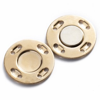 金屬磁吸鈕扣 隱形暗扣 包包釦 磁鐵子母扣 窗簾衣服磁力扣 手縫磁扣, 金, 磁吸鈕扣 1對