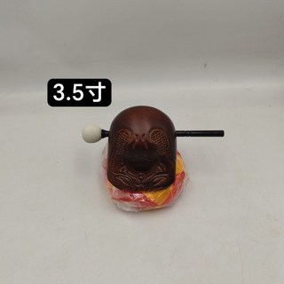 木魚 功德木魚 小木魚 敲打木魚 法器木魚 寺廟木魚 雕刻木魚 拜佛樟木木魚法器實木原木佛具靜心木雕敲, 樟木升級款3.5寸深棕色, 1個