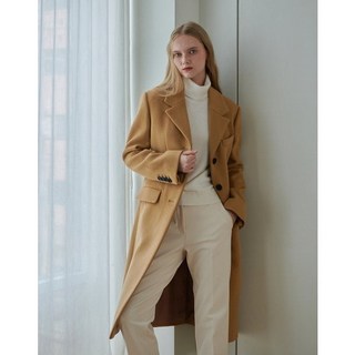 헤지스레이디스 [24FW] [가격인하][울100%] 베이지 테일러드 롱 코트 HSCO4D781I2 538046