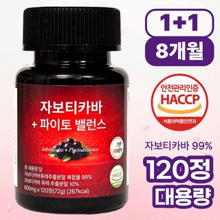 그린바이브 자보티카바 파이토밸런스 브라질100% 퓨레식약청인증 정품 jaboticaba정, 2개, 120정