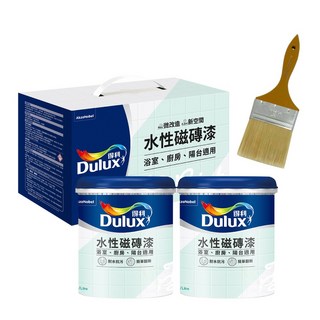 漆寶 得利水性磁磚漆 A882(2公升組裝) 送黑傑客301型3吋中毛油漆刷, 迷月灰, 1套, 2L