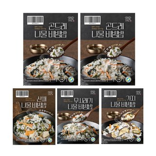 국내산나물 5종 맛보기 곤드레 산채 취나물 뽕잎 어수리 무시래기 가지 나물밥 건나물 비빔밥 영양밥, 1세트