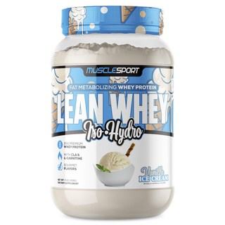 MUSCLESPORT Lean Whey 分離水解乳清蛋白 香草冰淇淋口味, 1個, 908g