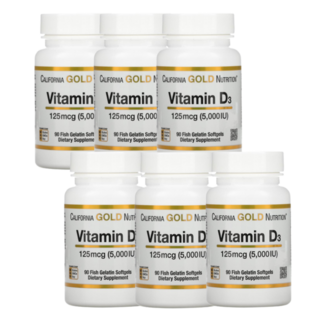 캘리포니아골드 뉴트리션 CGN 비타민 D 디 비타민D5000IU 90정 6set, 6개