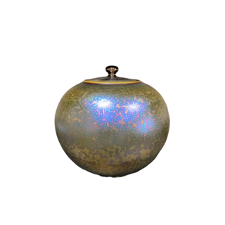 手拉坯七彩釉聚寶盆，手工聚財擺件，居家風水裝飾品，招財納福聚寶盆, 七彩, 1個