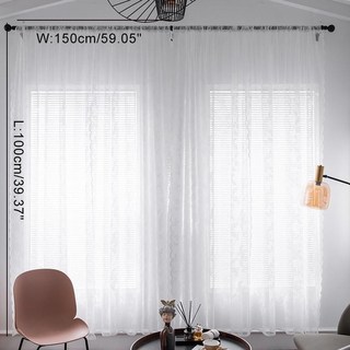 臻品出貨 穿桿美式窗簾 遮光隔熱窗簾 現代簡約客廳臥室窗簾 防曬透氣窗紗, 白色--150*100CM