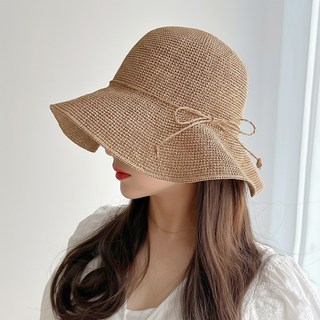 베리룸 라피아 모자 밀짚 버킷햇