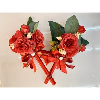 公主的夢中婚禮工作室 婚禮簽名筆-The Rose 愛情款 結婚用品 仿真花 探房禮 簽到筆 婚禮小物, 1個