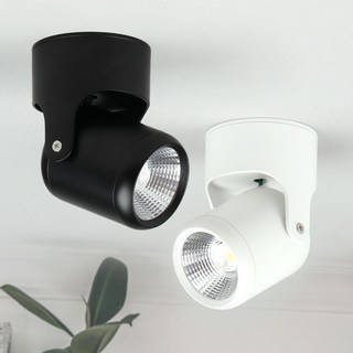 알라딘라이팅 LED 3인치 COB 원통 직부등 5W 각도조절 핀조명, 75mm 화이트 주백색(아이보리빛), 1개