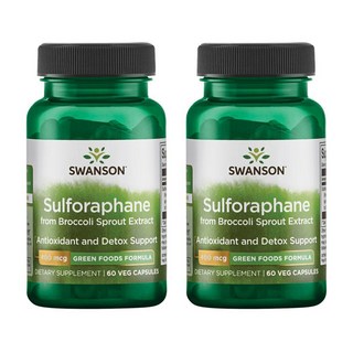 Swanson 斯旺森 蘿蔔硫素素食膠囊 400mcg, 60顆, 2罐