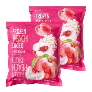 웰루츠 냉동 백도 복숭아 다이스, 2개, 1kg