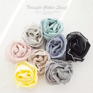 피크닉 쁘띠 삼각 면 아사 여름 봄 스카프 여성 여자 레이스