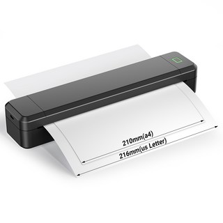 SILUNA 휴대용 A4 블루투스 무선 프린터 열전사 감열식 프린터 + 타투전사/오답노트 프린팅 지원, 1세트, X8 프린터 블랙