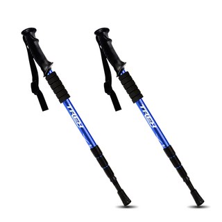 TREX 硬鋁輕質 4 步登山杖 2P, TREX 登山杖 Straight_Blue (2P)