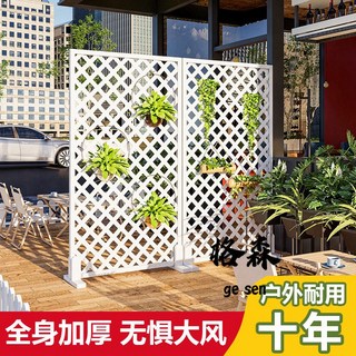 【格森】防腐木柵欄百葉隔斷室內屏風玄關戶外庭院陽臺圍欄花園籬笆爬藤架, 咖啡色,A款 長60*高90CM