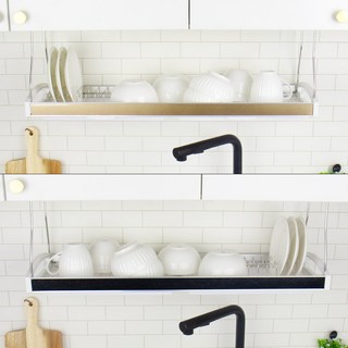 듀얼 800 부착식 식기건조대 스텐 알루미늄 설거지 건조대 블랙 골드 주방 선반