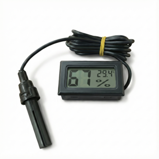 NRC 센서외부형 전자온습도계 파충류 크레스티드게코 육지거북, 블랙, 1개