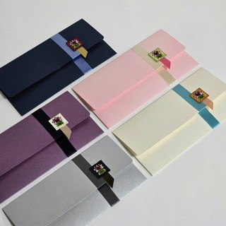 미니자수 핸드메이드 용돈봉투A, 퍼플, 1개