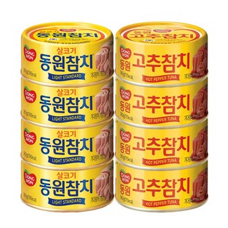 동원참치 살코기 90g×4p + 고추참치 90g×4p 세트, 90g, 1세트