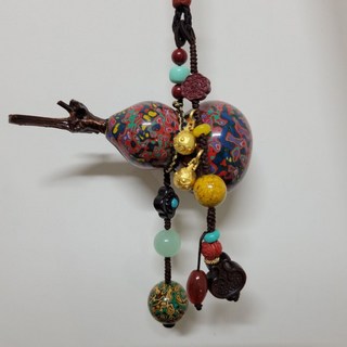 天然大漆葫蘆八寶掛飾 項鍊掛件 手工生日交換禮物