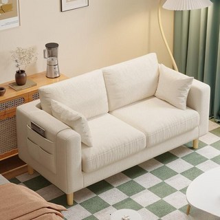 懶人沙發 帶收納沙發 輕奢沙發 布藝沙發 客廳雙三人沙發 豆腐塊沙發 簡約現代出租房沙發 直排小戶型沙發, 沙發腳踏,單人位73CM【送置物袋 送一個抱枕】