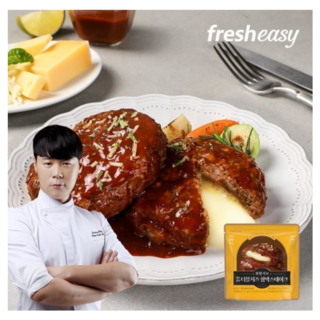 [프레시지] 최현석 한돈한우 더블치즈 함박스테이크, 10개, 180g