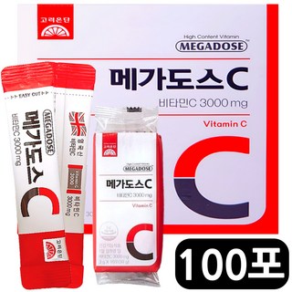 고려은단 메가도스C3000 비타민C 100일분, 100포, 1박스, 3g