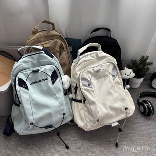 雙肩背包 戶外旅行收納包 大容量後背包 大學生休閒運動輕便旅行背包, 黑色,單包不帶掛件